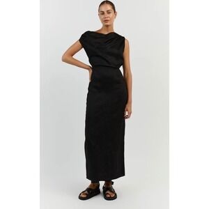 Commense black Sleeveless Ruched Maxi‎ Dress
Size S